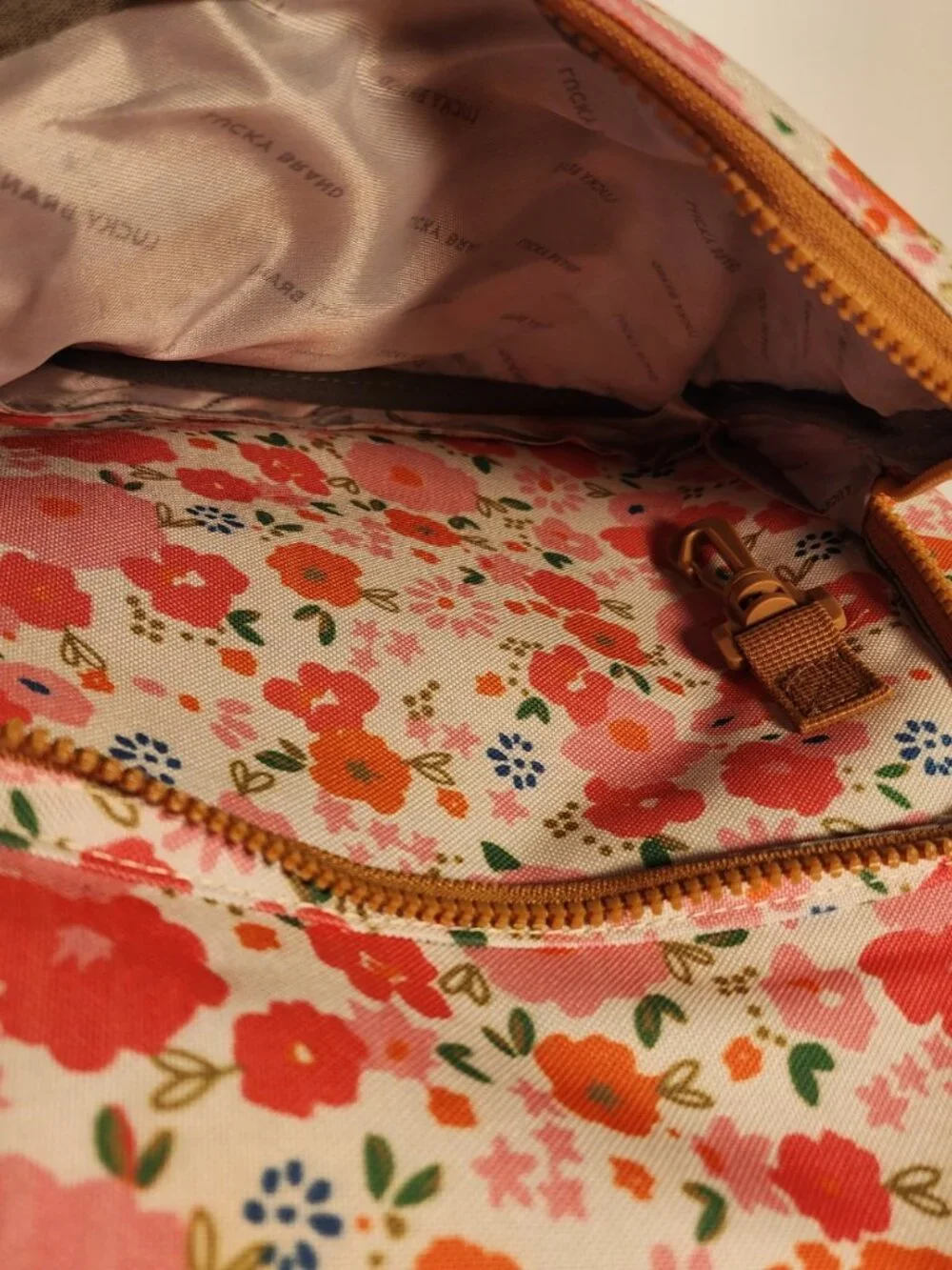 NWT LUCKY BRAND Pink & Orange Floral Backpack *Back to school ready!!*